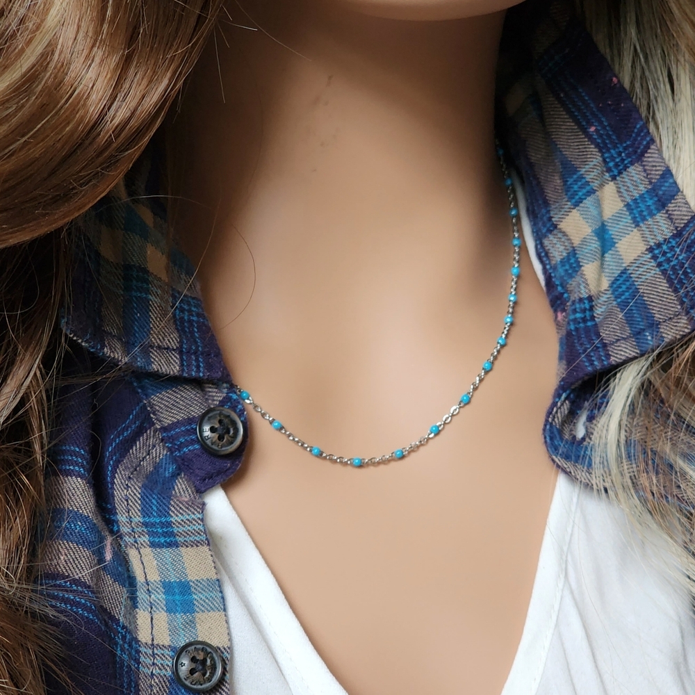 FP Jewelry 18K White Gold Plated Chain Minimalist Hypoallergenic Necklace